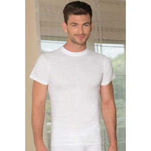 Erkek Pamuklu Kısa Kollu Sıfır Dar Yaka Klasik Fa T-shirt