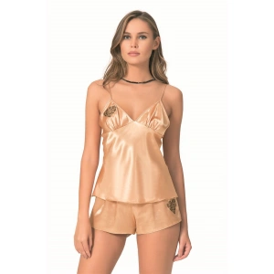 Gold Saten Babydoll Şort Takımı