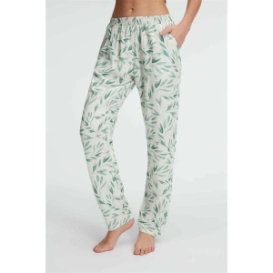 Günlük Ev Giyimi Kadın Viskon Çiçek Desenli Yazlık Örme Normal Bel Pijama Altı