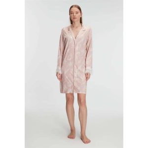 Kadın Cotton Modal Uzun Kol Gecelik