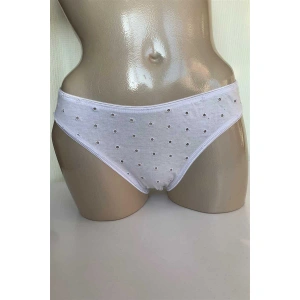 Kadın Pamuklu Puantiye İşlemeli Slip