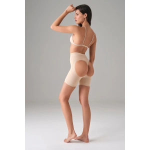 Kadın Ten Dikişsiz Popo Açık Kalça Dikleştirici Kısa Tayt Şort 8303