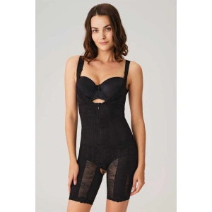 Kadın Toparlayıcı Vücut İnceltici Dikişli Fermuarlı Uzun Paca Altı Açık Sıkı Badi Korse