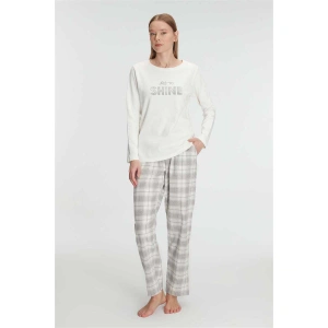 Kadın Uzun Kollu Pamuklu Kışlık Pijama Takımı Yumuşak Ve Rahat Ev Şıklığı