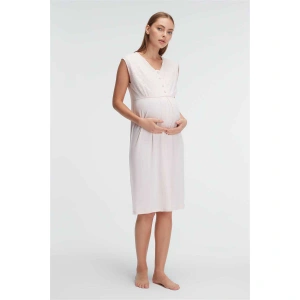 Kalın Askılı V Yaka Kadın Viskon Düz Yazlık Örme Normal Bel Hamile Gecelik Sabahlık