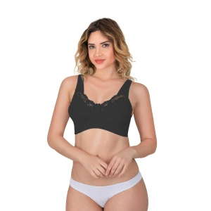 Siyah Mı Emay 181 C Dantelli Toparlayıcı Cotton Sütyen