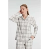 Anıl Kare Desenli Pamuklu Gömlek Pijama Takımı