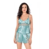 Aqua Saten Babydoll Şort Takımı