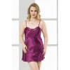 Büyük Beden Mor Kısa Saten Gecelik