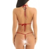 Dantelli Seksi Kadın Fantezi Kırmızı Sütyen String Takımı