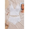 Kadın Beyaz Dantel Bralet Şort Takımı – Romantik Ve Zarif İç Giyim