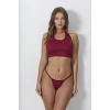 Kadın Bordo Ayarlanabilir Tanga Külotlu Büstiyer Takım