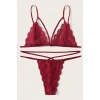 Kadın Bordo Dantel Sütyen Külot Takımı