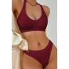 Kadın Bordo Seamless Tanga Sütyen Takım