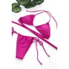 Kadın Fuşya Yandan Bağlamalı Tangalı Üçgen Bikini Mayo Takımı