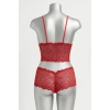 Kadın Kırmızı Dantel Bralet Şort Takımı – Tutkulu Ve Çekici İç Giyim