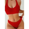 Kadın Kırmızı Desteksiz Seamless Tangalı İç Çamaşır Takımı