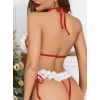 Kadın Kırmızı Yılbaşı Babydoll Sexy Kostüm 8011