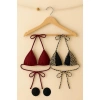 Kadın Leopar Desenli Ve Bordo Minimal Kesim Üçgen Bikini Üstü