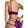 Kadın Mor Dantel Cut-out Detaylı Şık Sütyen Ve Külot Takımı