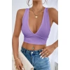 Kadın Siyah Çapraz Sırt Detaylı Şık Crop Top Büstiyer