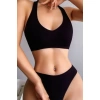Kadın Siyah Seamless Tanga Sütyen Takım