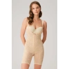 Kadın Toparlayıcı Vücut İnceltici Dikişli Fermuarlı Uzun Paca Altı Açık Sıkı Badi Korse