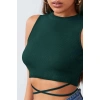 Kadın Yeşil Çapraz Bağlamalı Crop Top Büstiyer