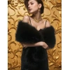 Kürk Orijinal Siyah Seksi Omuzluk Şık Kürk