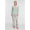 Uzun Kol V Yaka Pijama Takımı