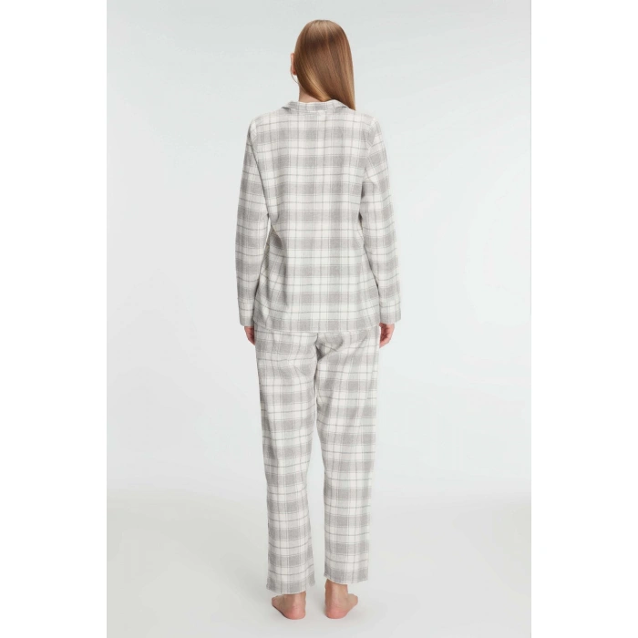 Anıl Kare Desenli Pamuklu Gömlek Pijama Takımı