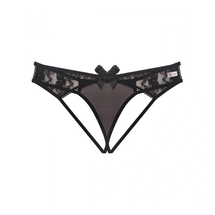 Arkası Açık Siyah Büyük Beden Fantazi String