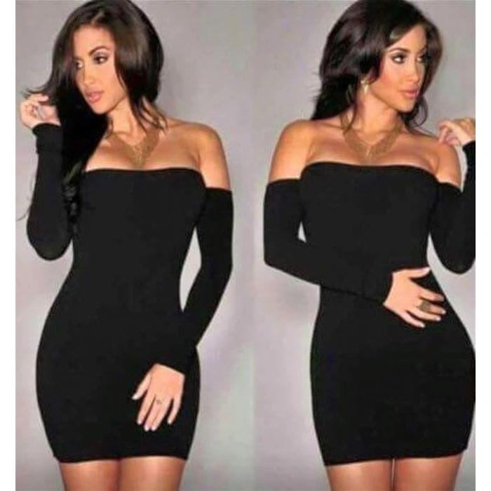 B101190 Eldivenli Straplez Mini Elbise