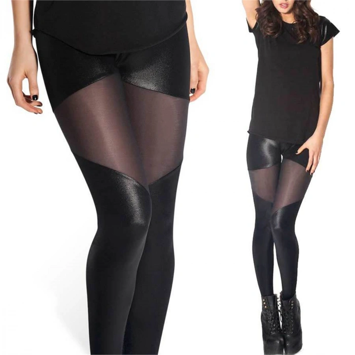 B101299 Transparan Detaylı Parlak Tayt