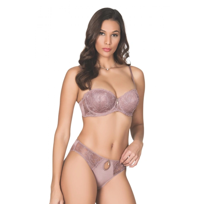 Brode Kaplı Slikonlu Sütyen Takım Kadın 5105