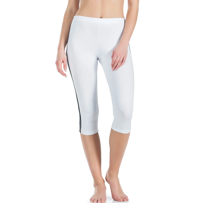 Çizgili Kadın Kapri Tayt 0534