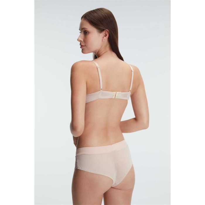 Destekli Balenli Kaplı Dantel Detaylı Sütyen Slip İç Çamaşırı Takımı