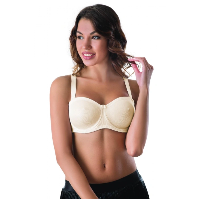 Ekru Mı Emay 159 C Balenli Straplez Toparlayıcı Sütyen