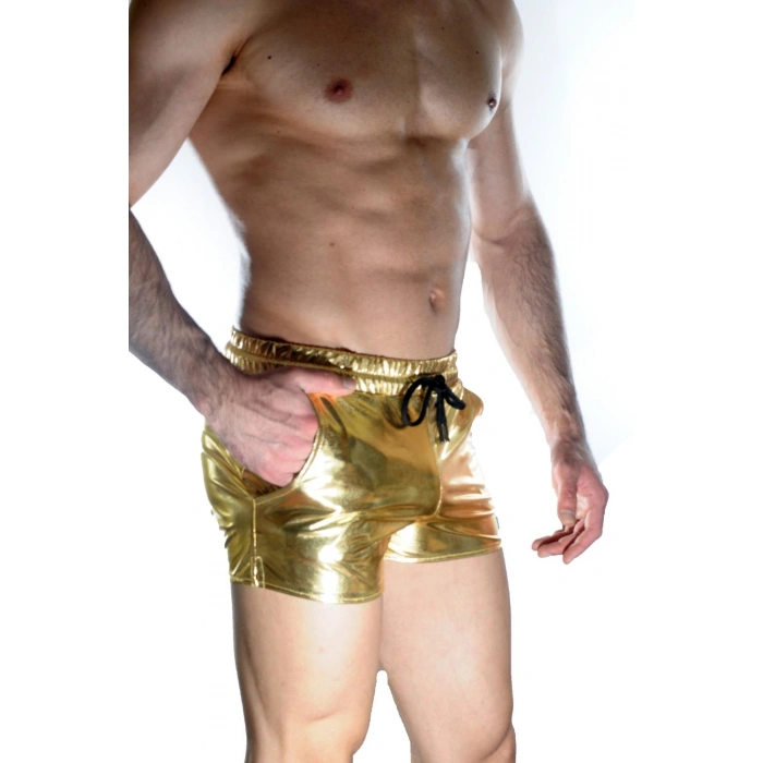 Erkek Gold Lame Short