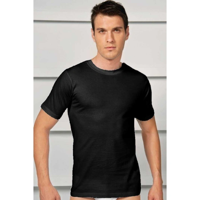 Erkek Pamuklu Kısa Kol Dar Yaka Klasik Fa T-shirt