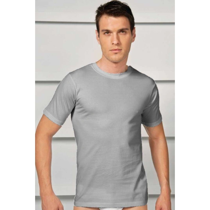 Erkek Pamuklu Kısa Kol Dar Yaka Klasik Fa T-shirt