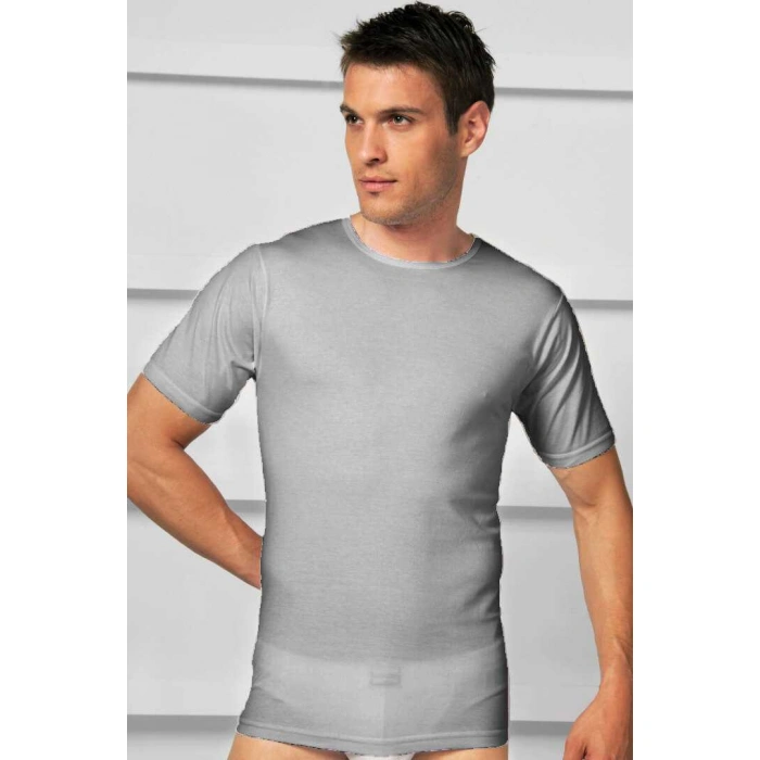 Erkek Pamuklu Kısa Kol Geniş Yaka Klasik Fa T-shirt