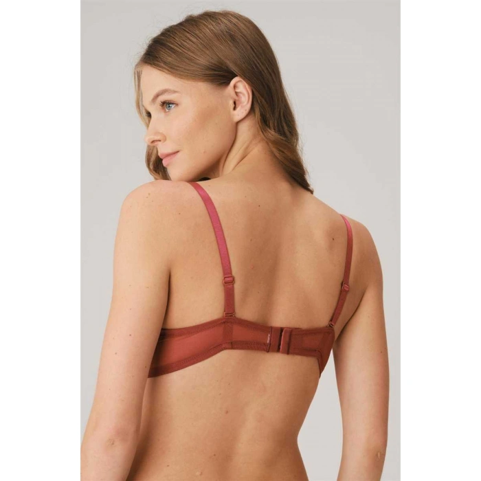 Kadın Balenli Destekli Dolgulu Askıları Çıkabilen Yaka Detaylı T-shirt Sütyeni