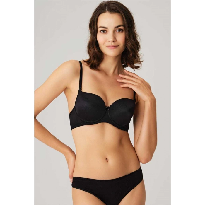 Kadın Balenli Desteksiz Dolgusuz Askıları Çıkabilen Günlük Klasik T-shirt Sütyeni (s)