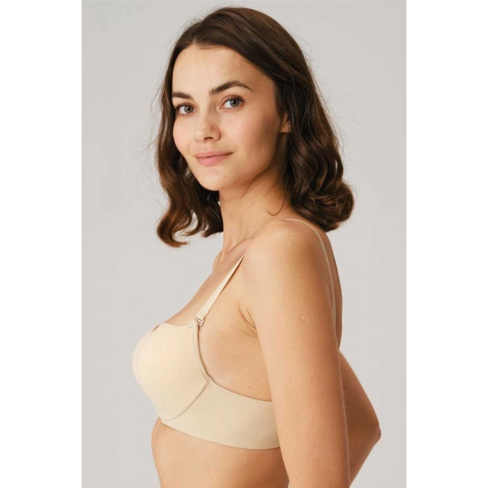 Kadın Balenli Desteksiz Dolgusuz Askıları Çıkabilen Günlük Klasik T-shirt Sütyeni (s)