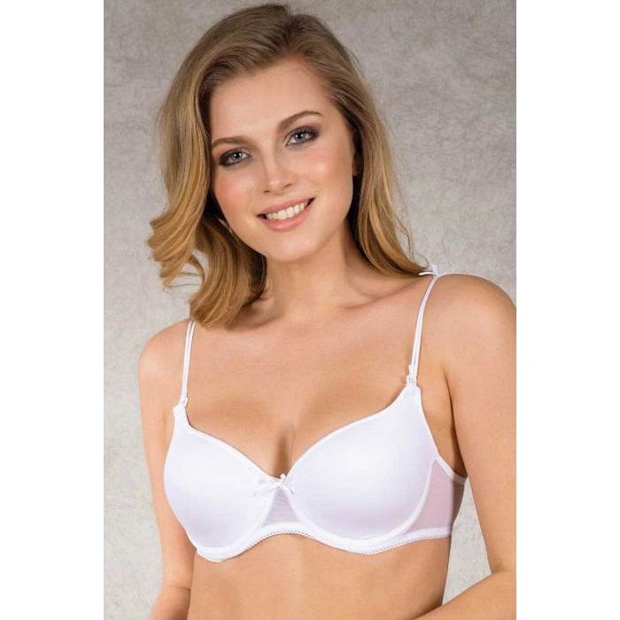 Kadın Balenli Desteksiz Dolgusuz Askıları Çıkabilen Yumuşak Süngerli Günlük Klasik T-shirt Sütyeni