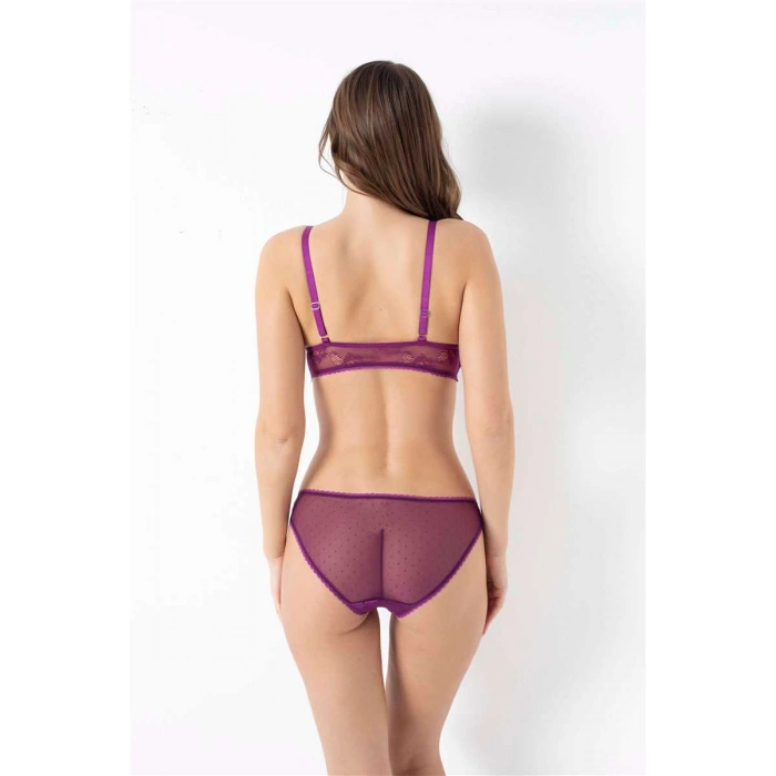 Kadın Balensiz Desteksiz Dolgusuz Dantelli Bralet Sütyen Ve Slip Takım