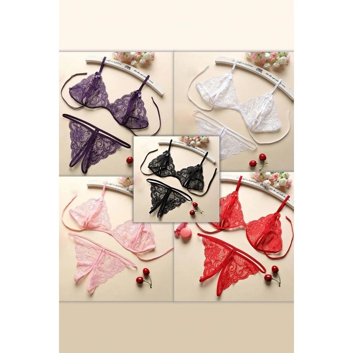 Kadın Dantelli Sütyen Külot Takımı 5li Set