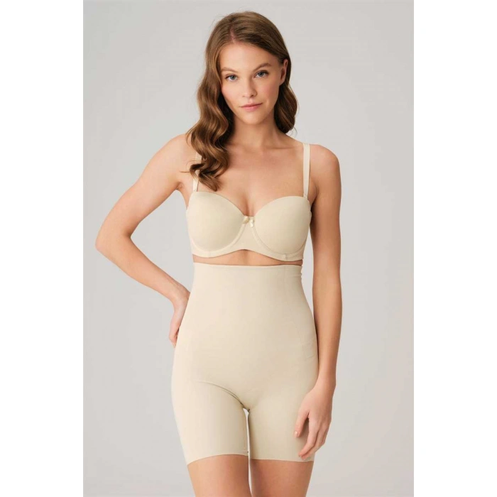 Kadın Mikro Kumaş Beli Yapıştırma Paçaları Silikon Bantlı Paçalı Sıkı Şort Korse