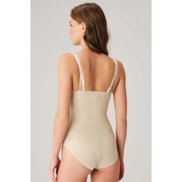 Kadın Mikro Kumaş Göğüs Altı Yapıştırma Paçaları Silikon Bantlı Alttan Kancalı Sıkı Badi Korse